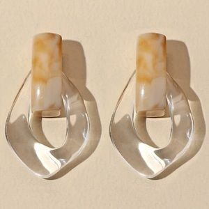 Lucite Door‎ Knockers! Anthro geometric drop earrings Summer Coastal Boho Chic